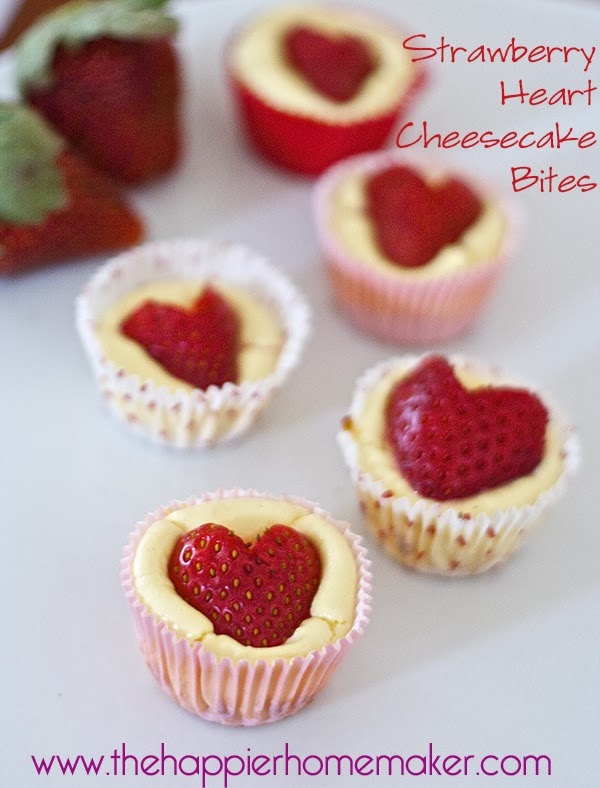 strawberry heart cheesecakes