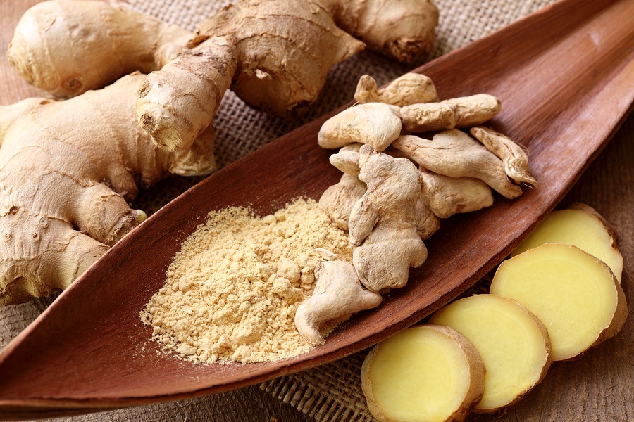 Fresh, dried and powdered ginger