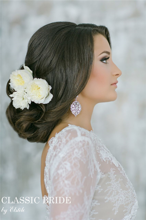 floral-simple-bridal-updo-hairstyle